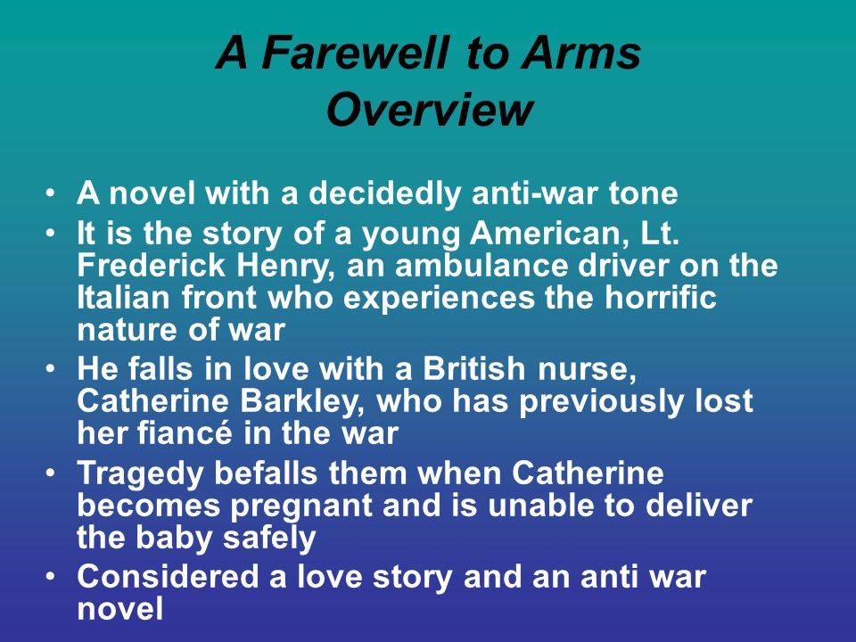 Farewell to arms book report essay